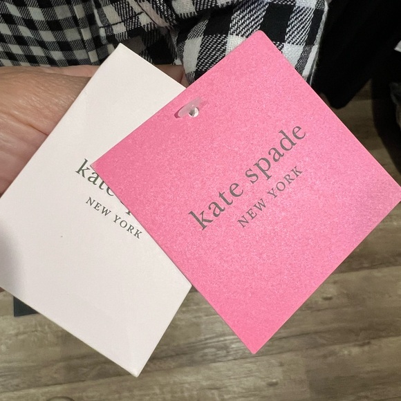 Kate Spade Gingham Trench Coat SZ S - Picture 4 of 7